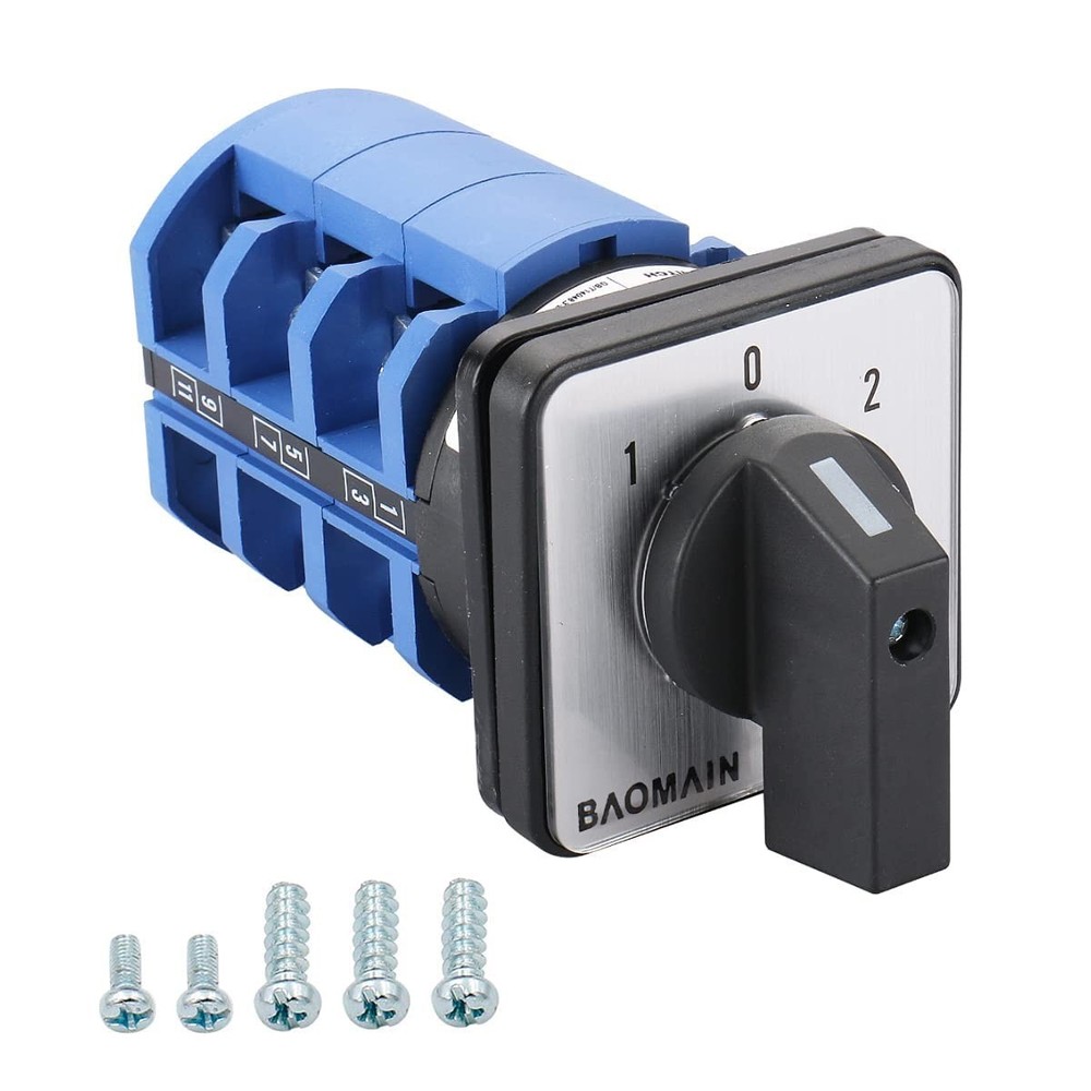 3-Position Rotary Switch - 660V 63A Panel Mount with Reliable Touch Control