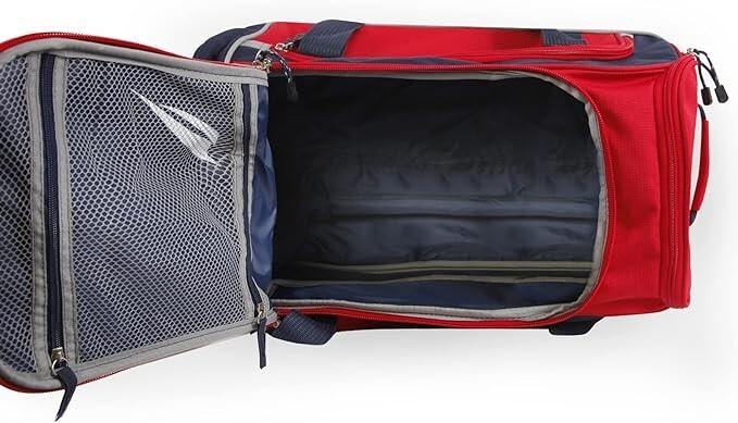 NAUTICA SUBMARINER 30 in. ROLLING DUFFEL - RED/NAVY