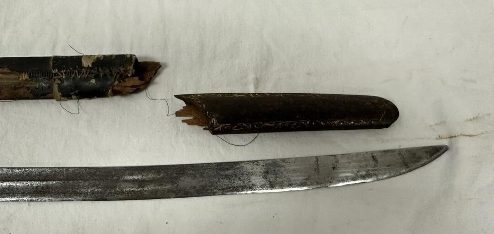 Ottoman silver mounted shamshir sword