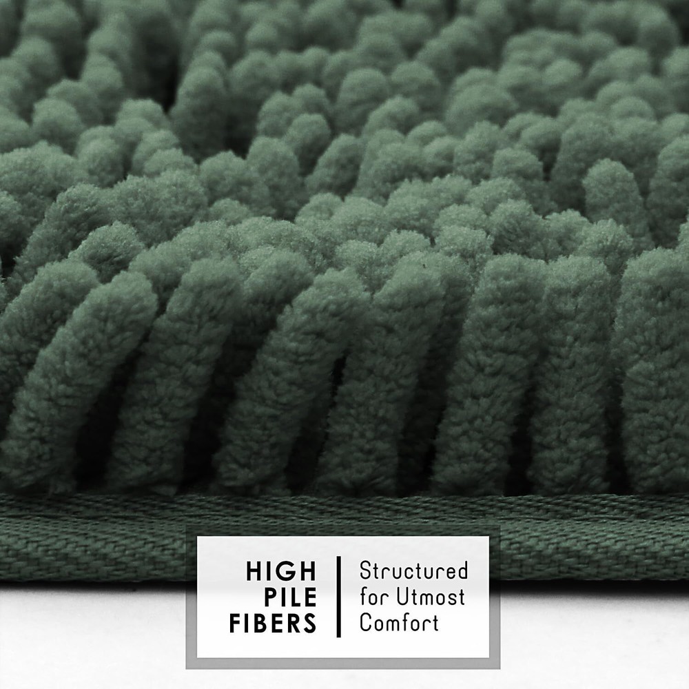 Bathroom Rug Set 2 Pcs, Chenille Bath Mat Set