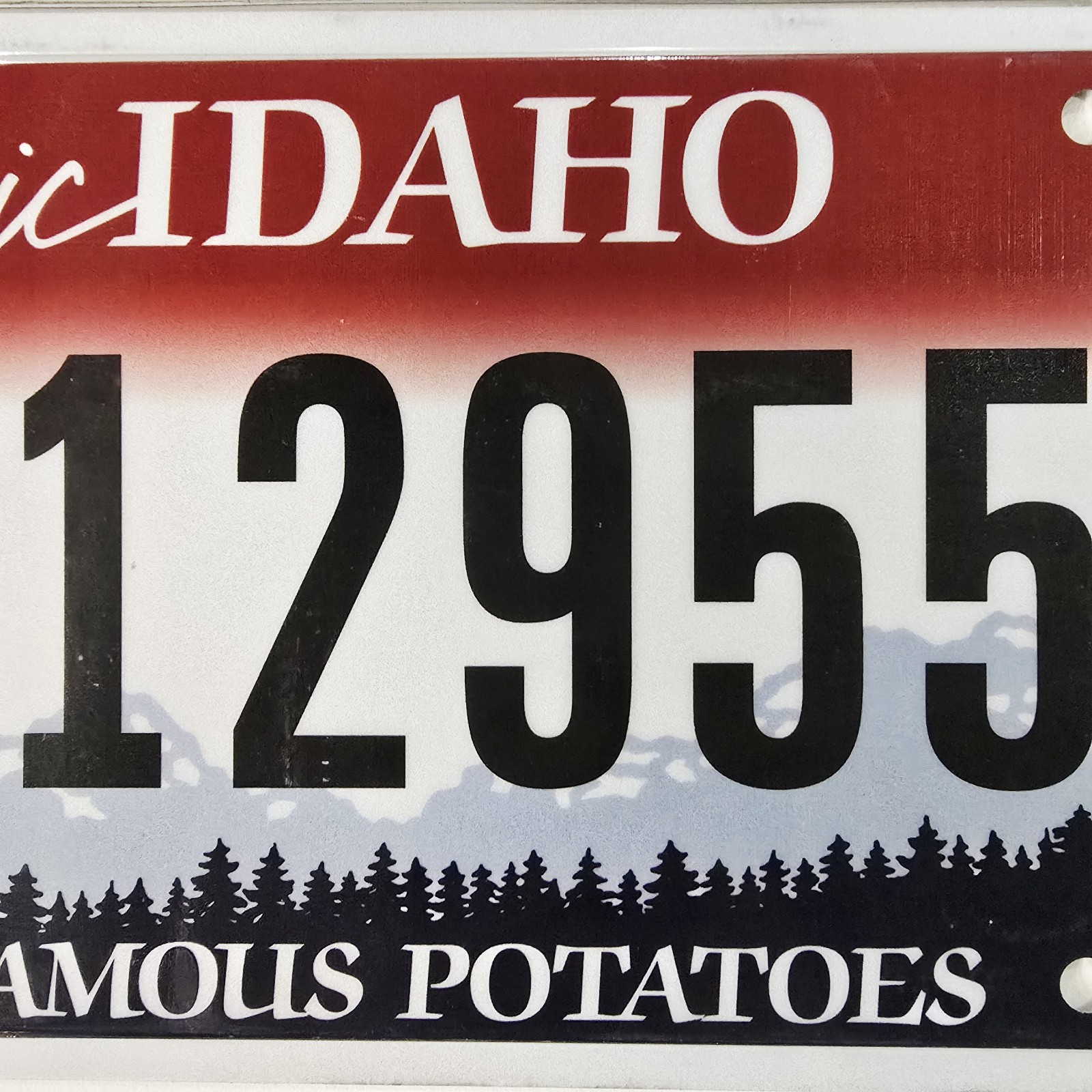 Arizona & Idaho License Plate Lot 2 Real Tags Repeating Triple Number 555