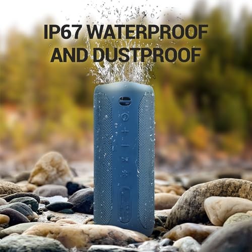 Waterproof Speaker Bluetooth Wireless- Portable Speaker Loud with Navy Blue