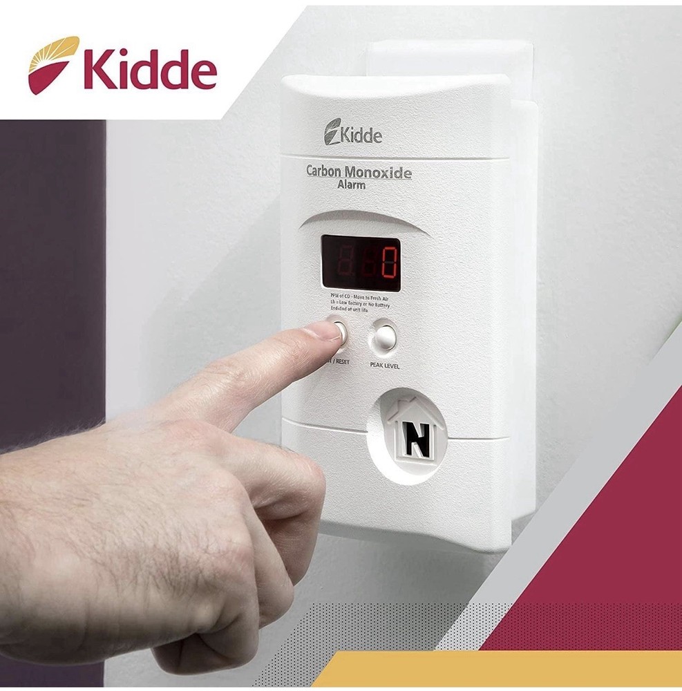Kidde Carbon Monoxide Detector, Plug In Wall with 9-Volt Battery Backup, 6 Pack
