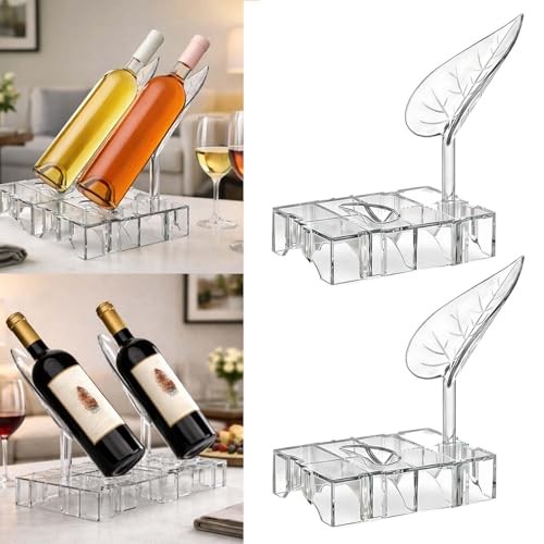 DIY Modular Wine Bottle Holders,Wine Bottle Stands for 2 Transparent