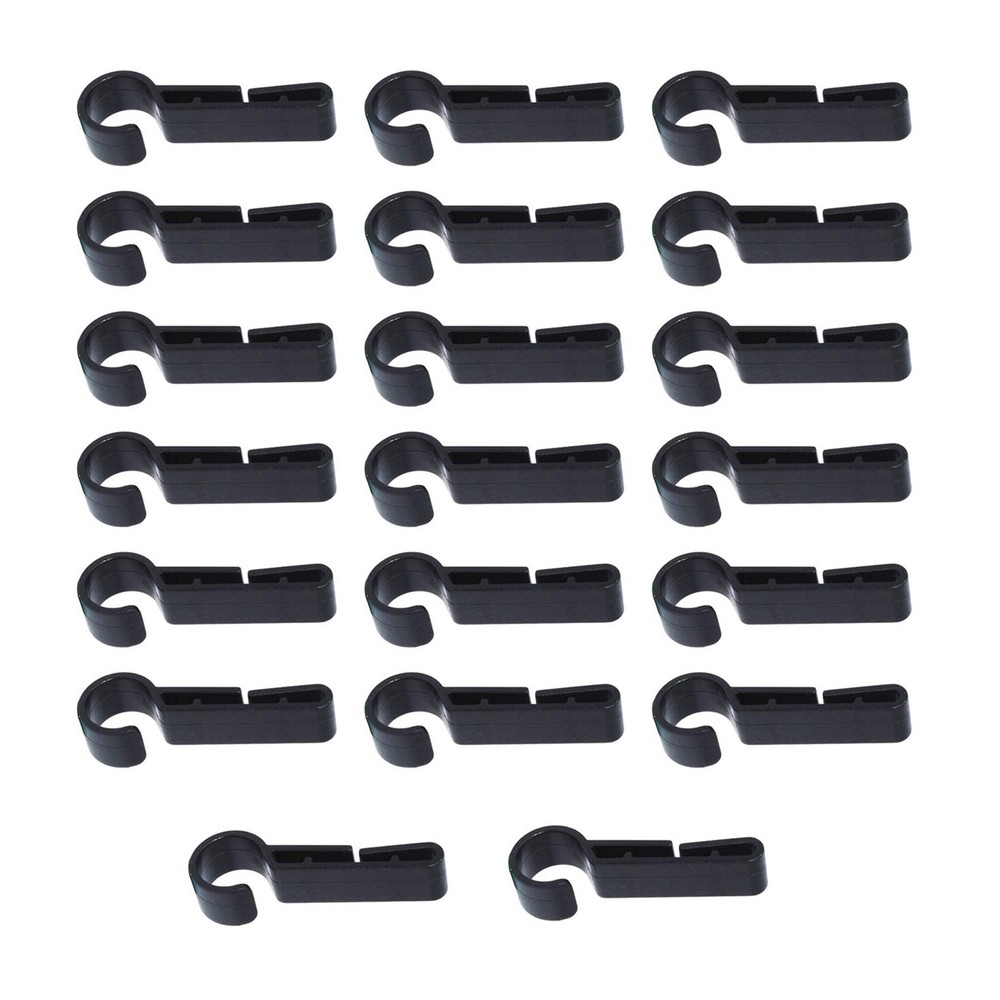 20 Pack Headlamp Clips Attachment Head Light Clamps Black Hard Safety Cap Hook