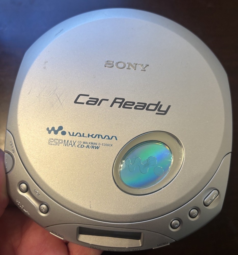 Sony CD Walkman Portable Compact Disc Player Silver D-E356CK Tested & Works Gr8!