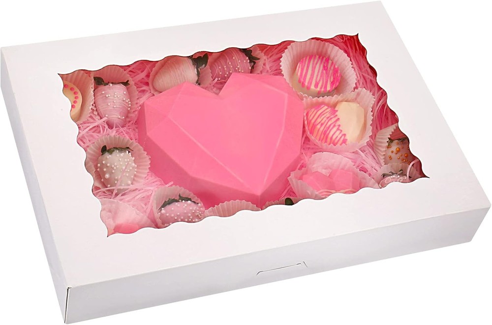 Bakery Boxes with Window Hold 12 Donuts, Auto-up Lar Cookie