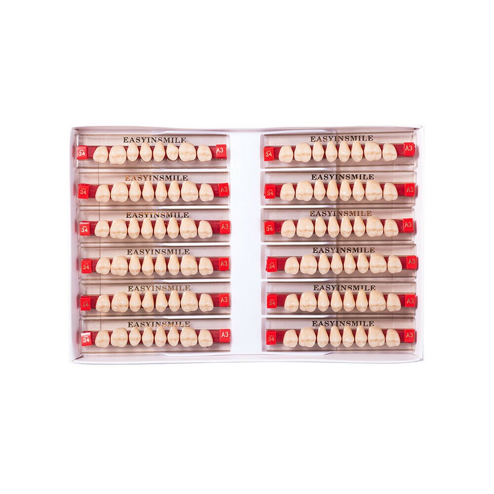 Dental Denture Resin Acrylic Teeth DIY False Teeth Full Set A1/A2/A3 Upper Lower