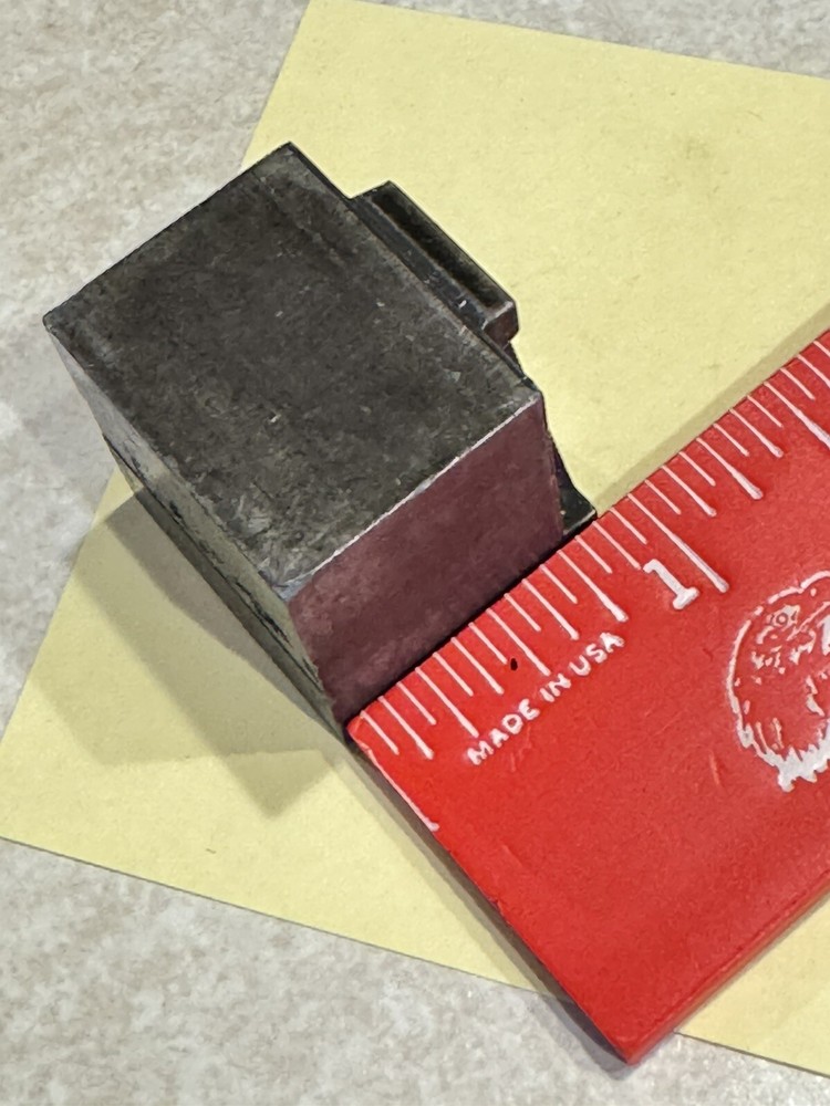 Antique solid all Metal letterpress PRINTING BLOCK stamp letter - A