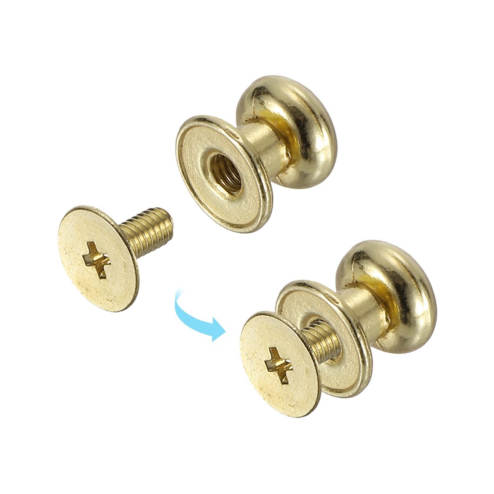 8mm Ball Head Stud Rivets Screw Back, 60Pack Button Nipple Rivet, 4 Colors
