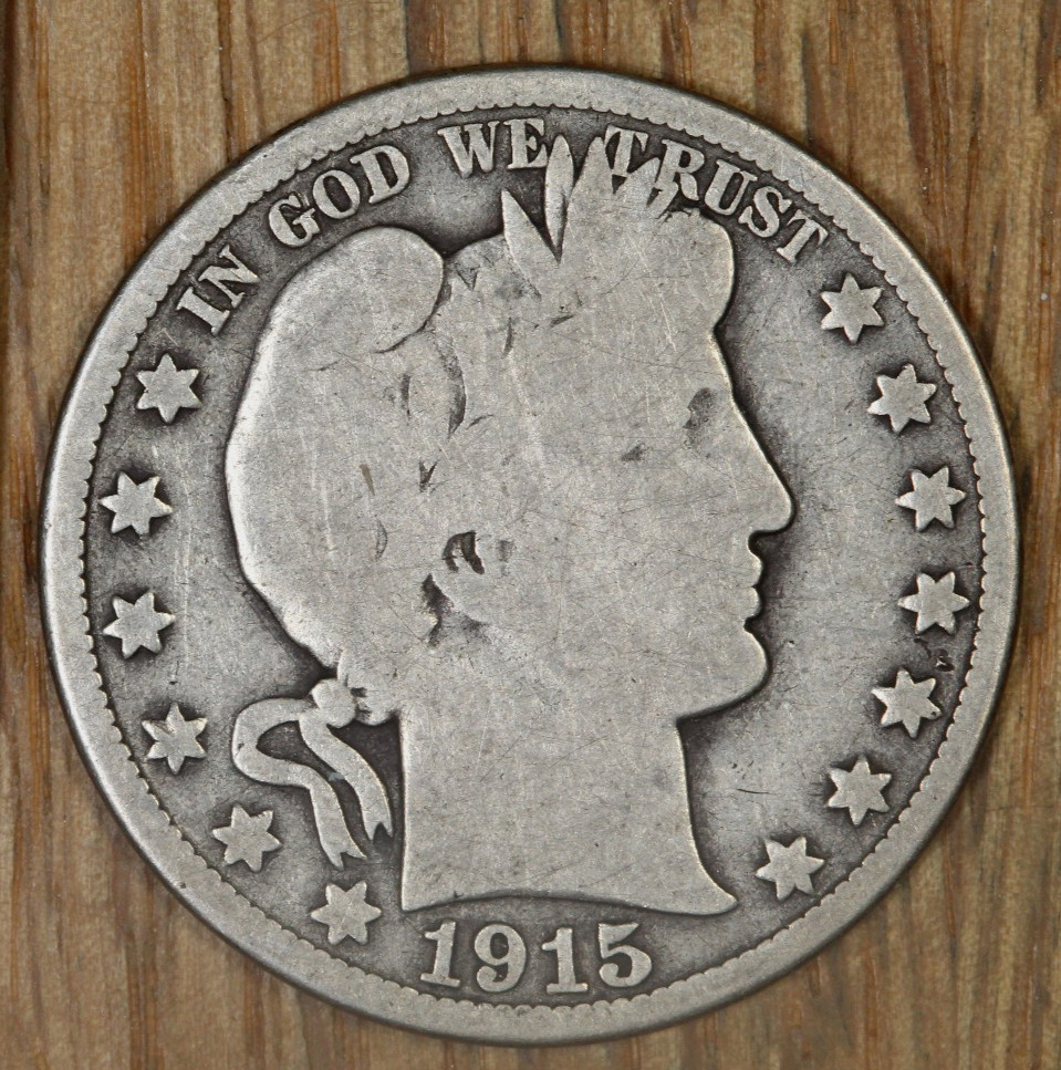 1915 S - Barber Half Dollar - G - Good