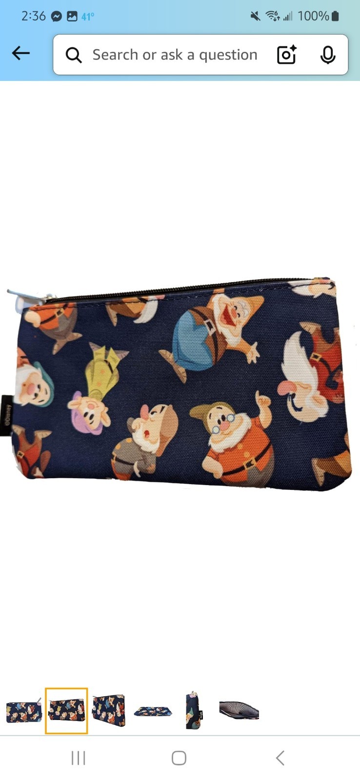 Disney Loungefly Snow White and Seven Dwarves Small Makeup Bag Coin Purse Bag