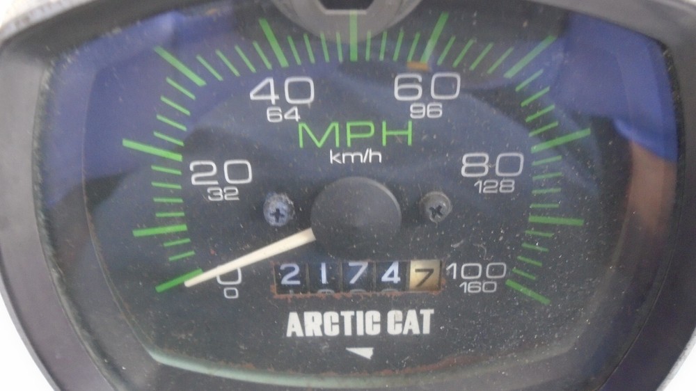 Arctic Cat Vintage Speedometer 100MPH Rectangular 2174 Miles Late 70's into 80's
