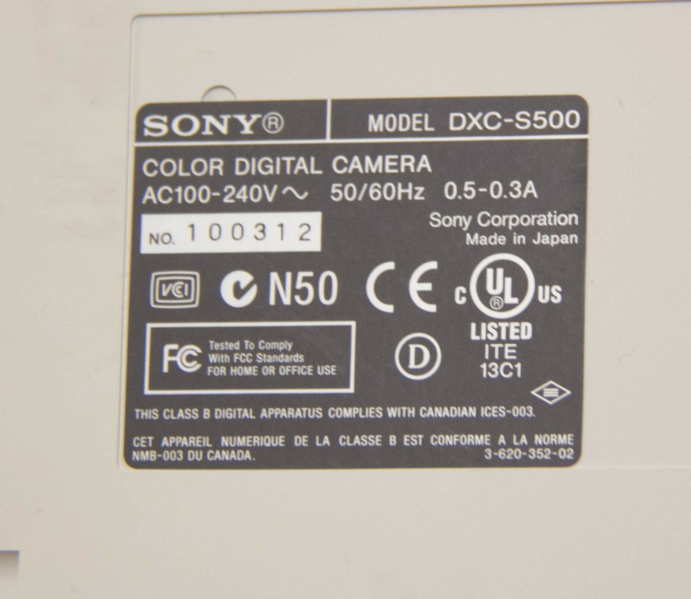 Sony DXC-S500 5 Megapixel Color Digital Camera w/ Controller For Microscope 9092