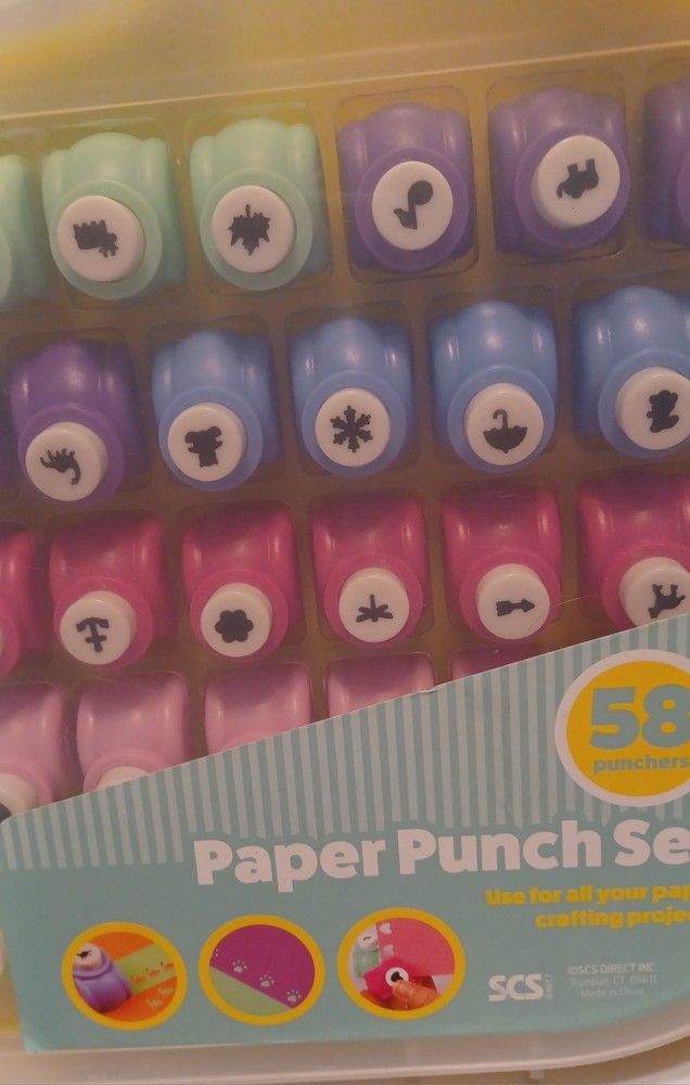 Scrapbook Paper Punch Set -58pc Mini Set & Case