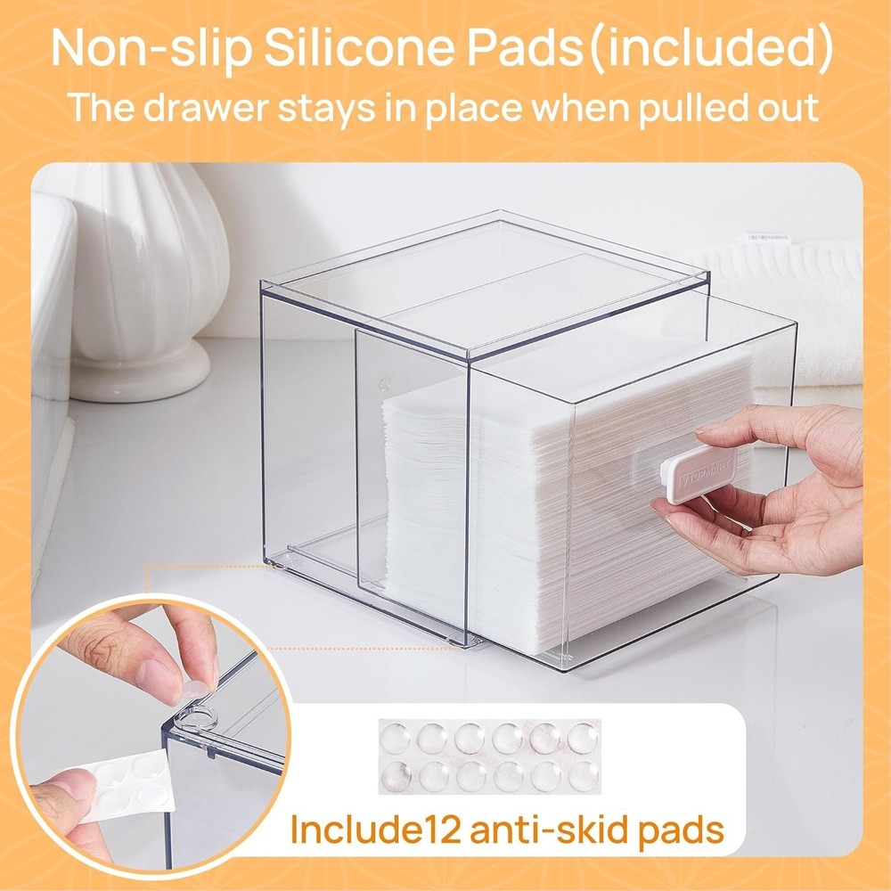 2 Pack Dryer Sheet Holder and Laundry Pods Container,Clear Stackable Storage ...
