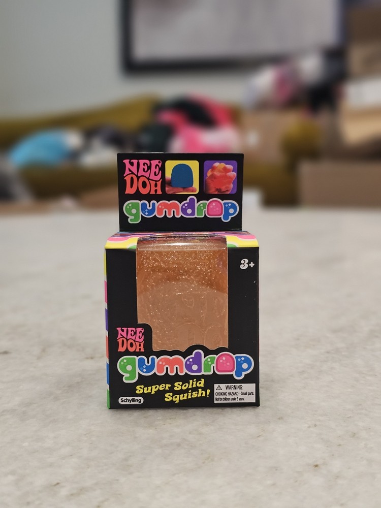 Nee Doh Gumdrop Super Solid Squish Needoh Gum Drop Orange RARE ships now easter