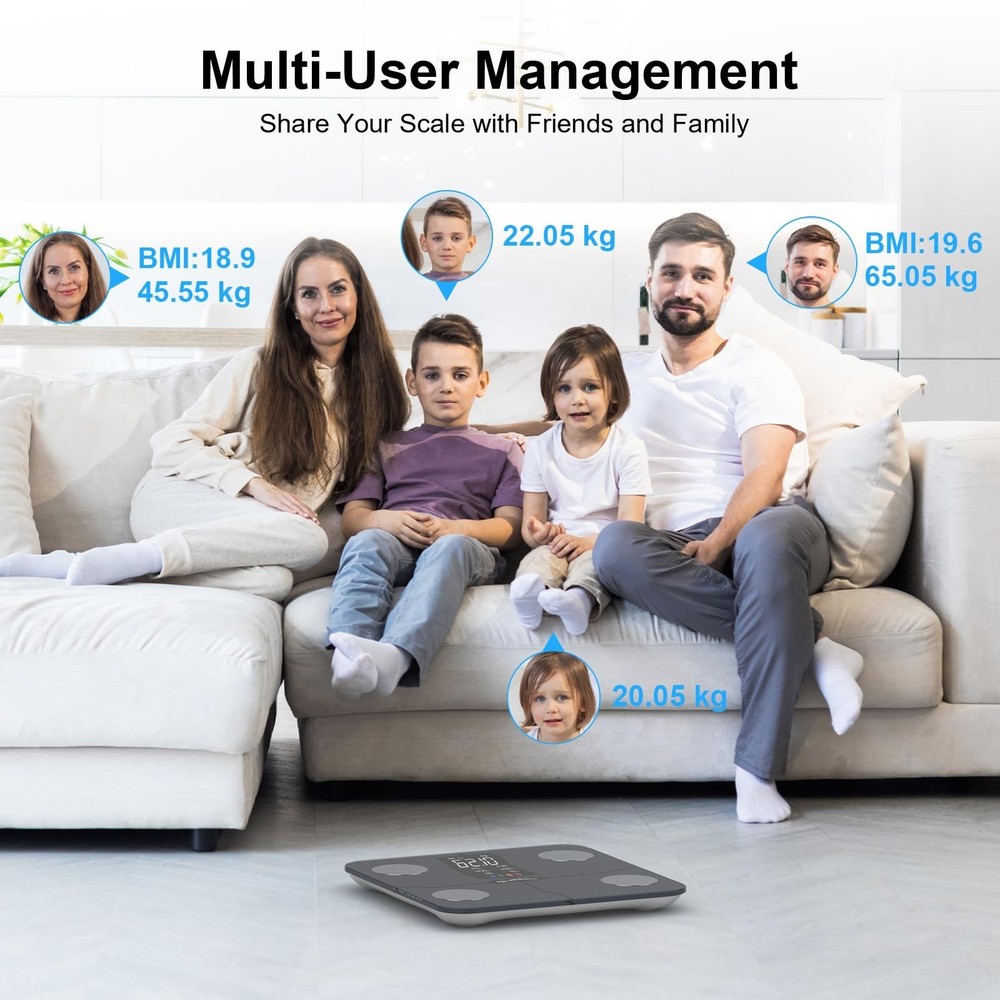 Smart Scale for Body Weight – Large Backlit Display Ultra‑Precise Ba