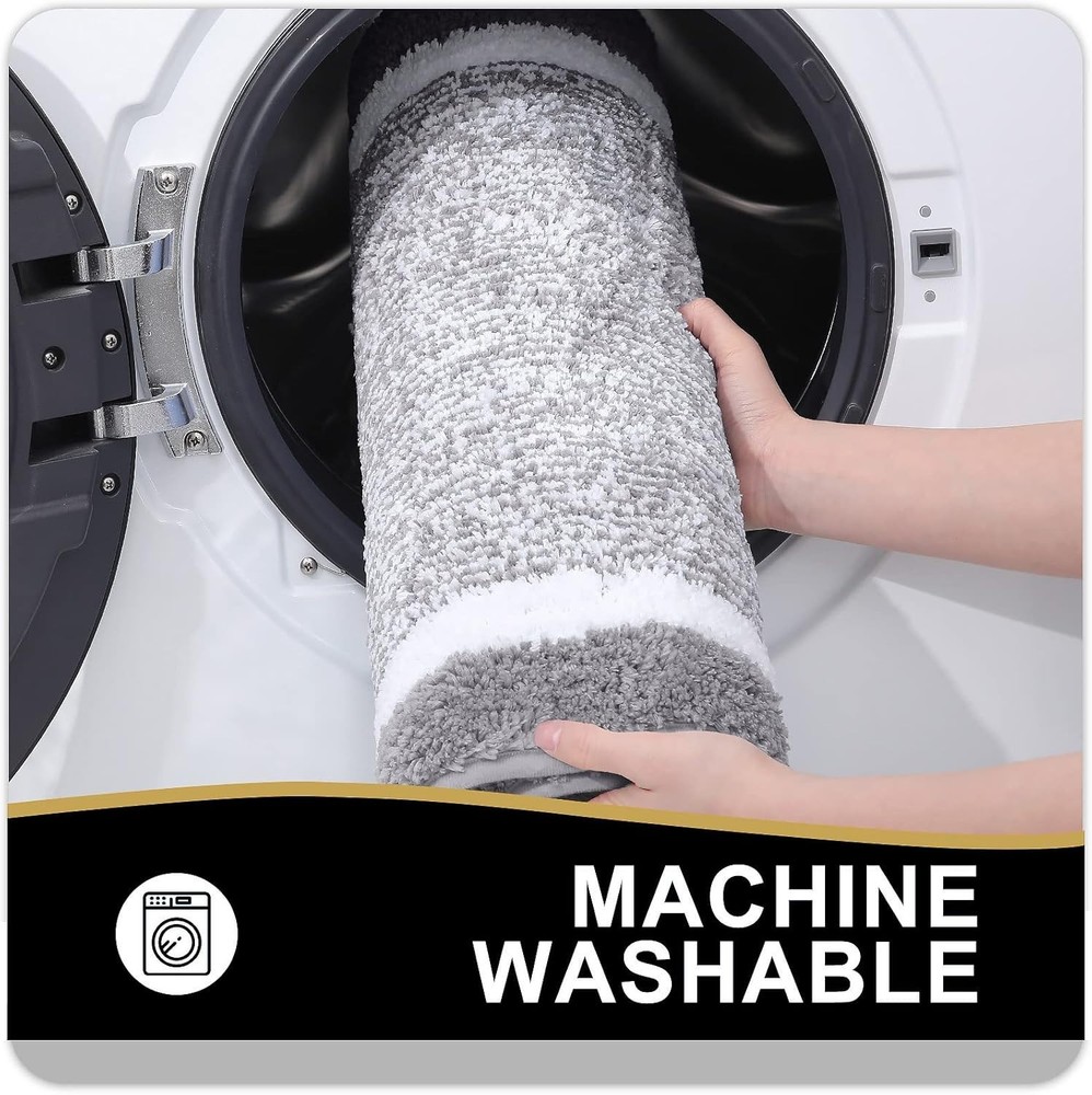 Extra Soft 30x20 Microfiber Bathroom Rug - Stain Resistant & Machine Washable