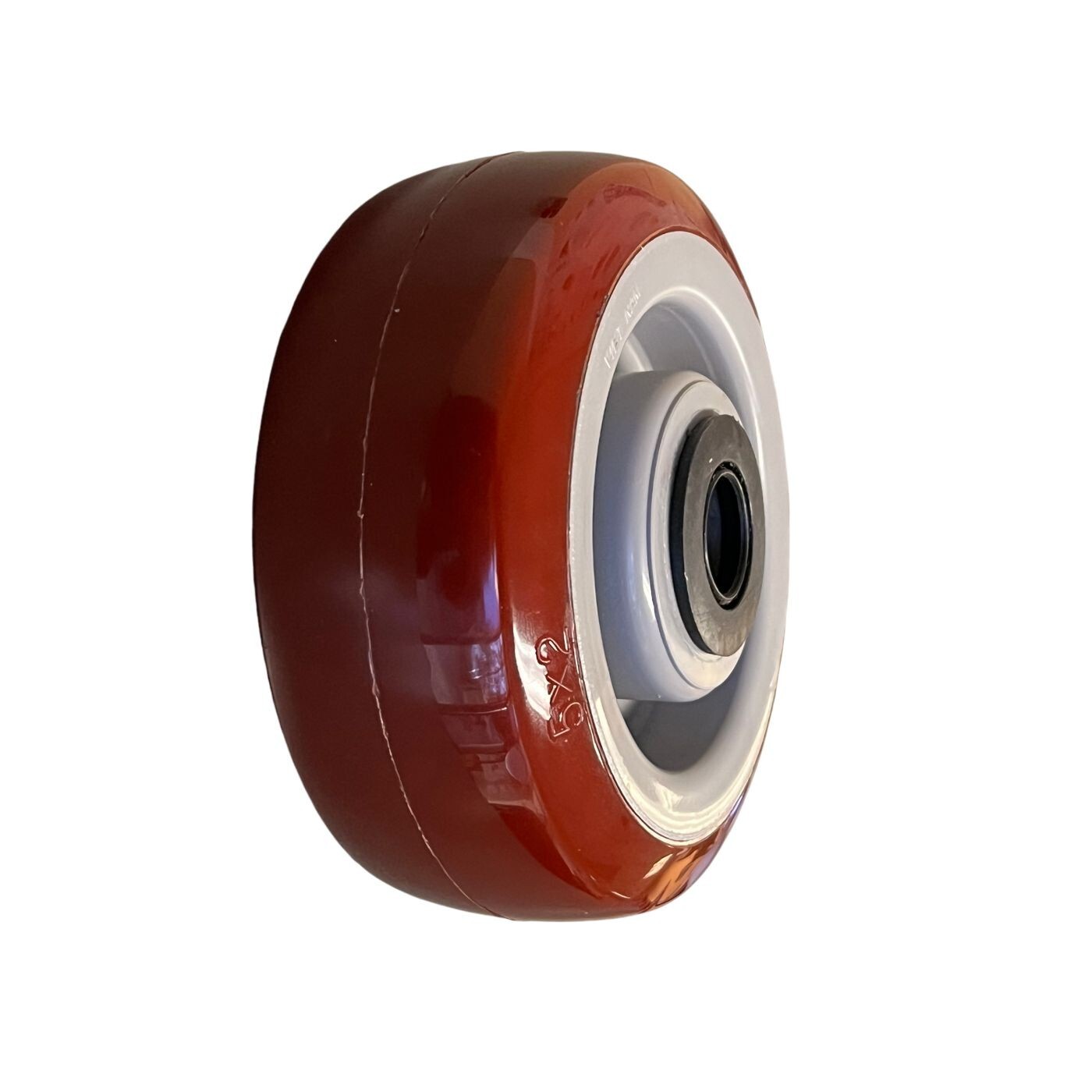 5” x 2” Burgundy Polyurethane on Plastic Core 4 Wheels