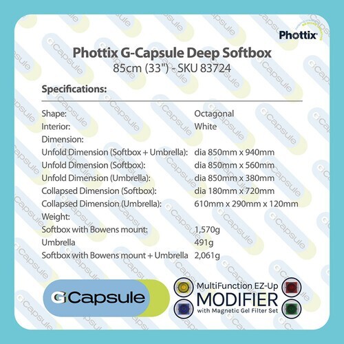 Phottix G-Capsule Hexadecagon Deep SoftBox (33")