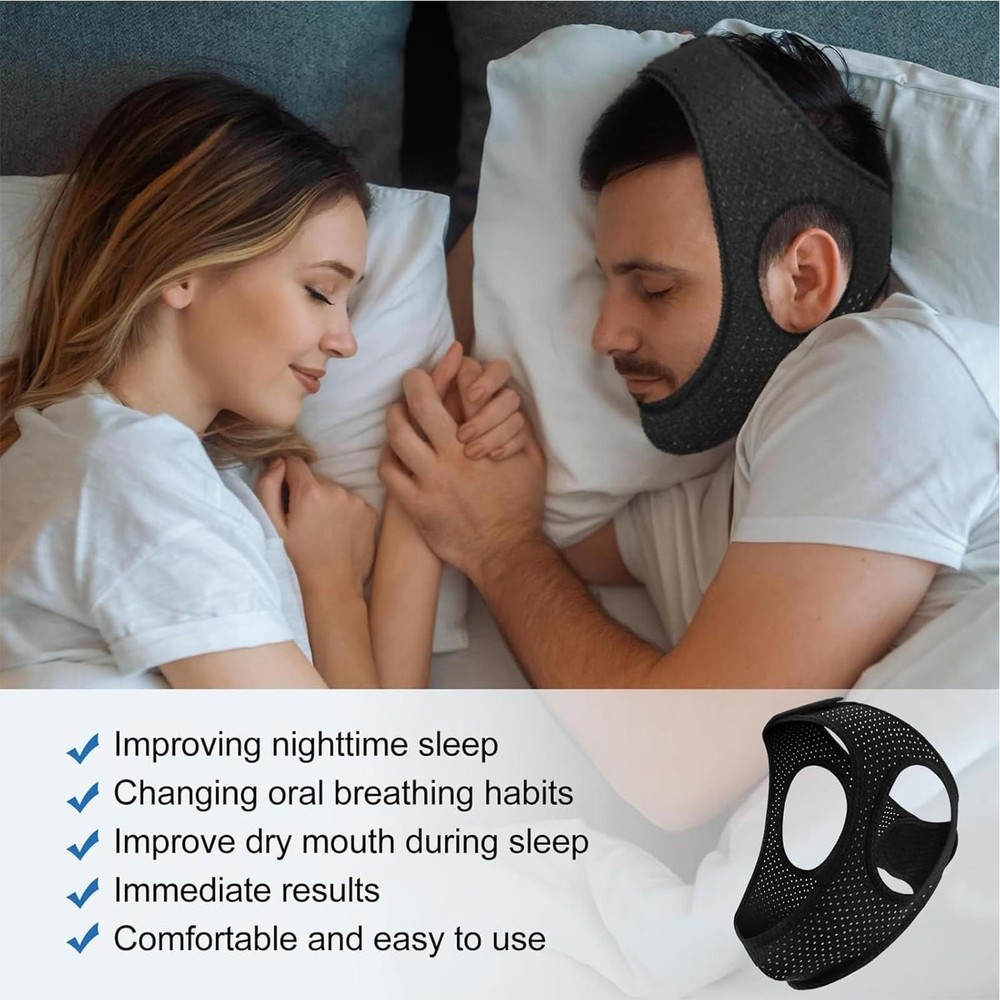 Chin Strap For Sleeping Adjustable Soft Comfortable Breathable Sleep Chin Strap