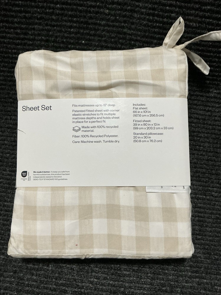 Microfiber Bed Sheet Set Bedroom Essentials Cream And White