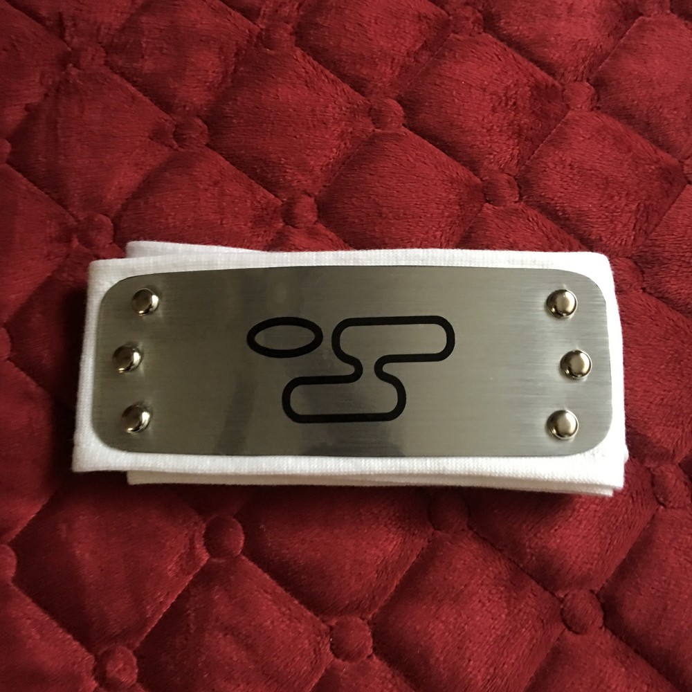 KILLER BEE HEADBAND White Forehead Protector looks like Naruto Cosplay Ninja