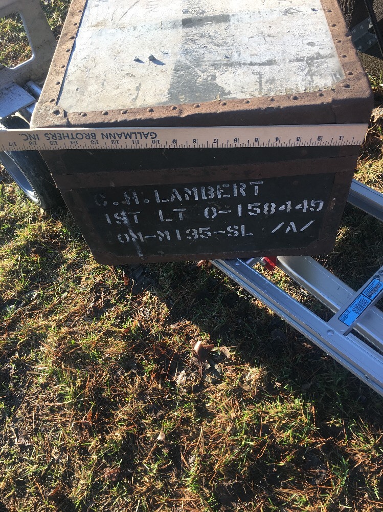 Lambert VTG Military World War II 2 Foot Locker Trunk Army Oakland CA Genesee PA
