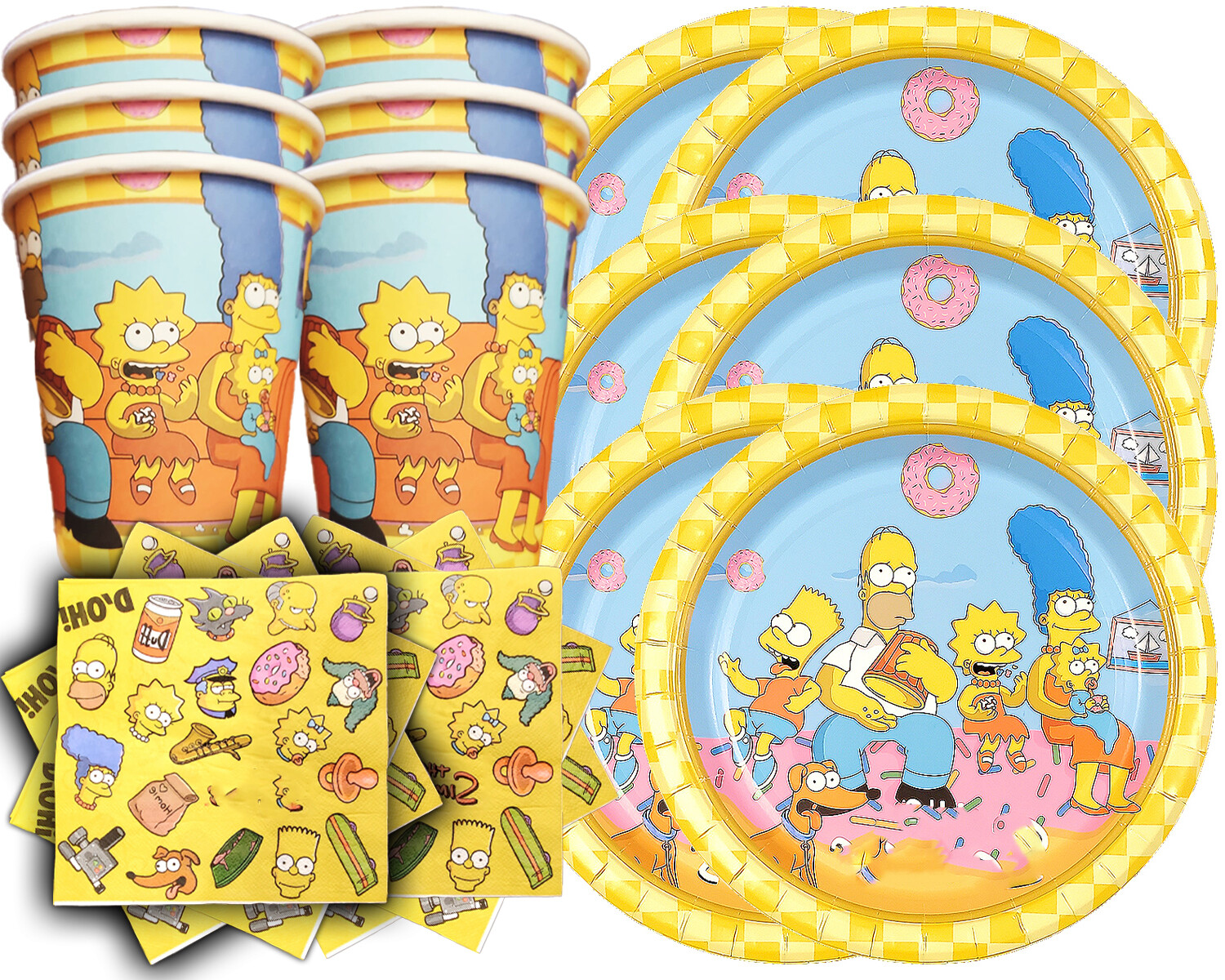 SIMPSONS cup plate banner birthday party supplies favor centerpiece decoration