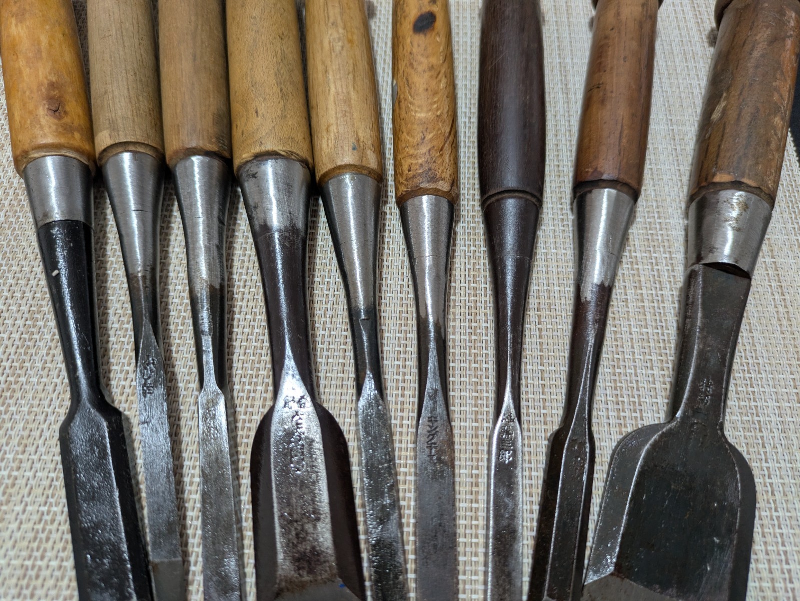 Japanese Chisel Nomi Carpenter Tool Set of 44 Hand Tool wood working R3376