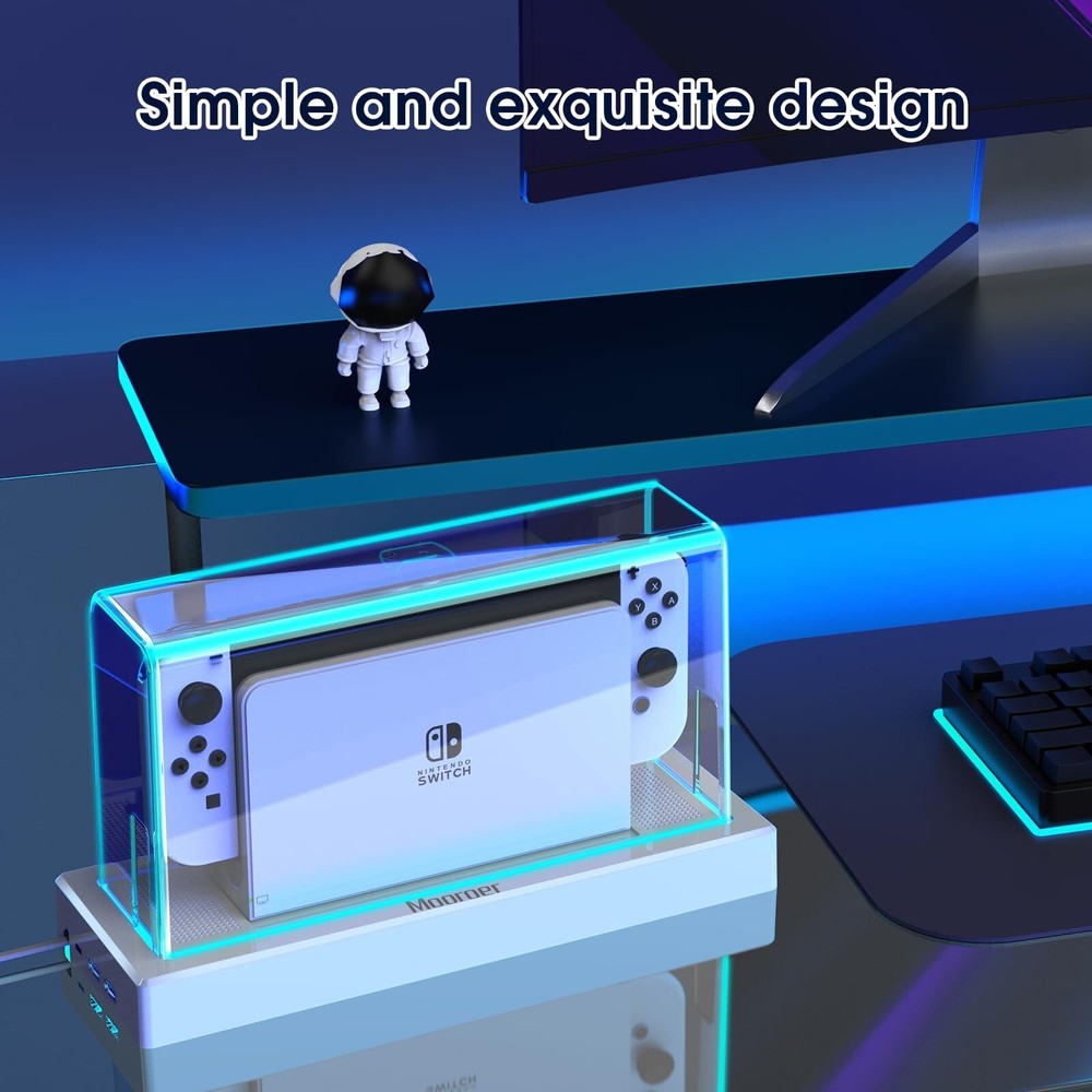 Dust cover with base, transparent Switch protective case, Scratch dust resistant