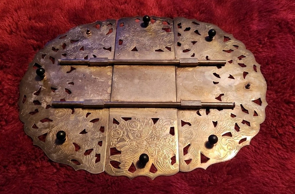 VTG Leonard Silverplate Adjustable Expanding Trivet Tableware Footed