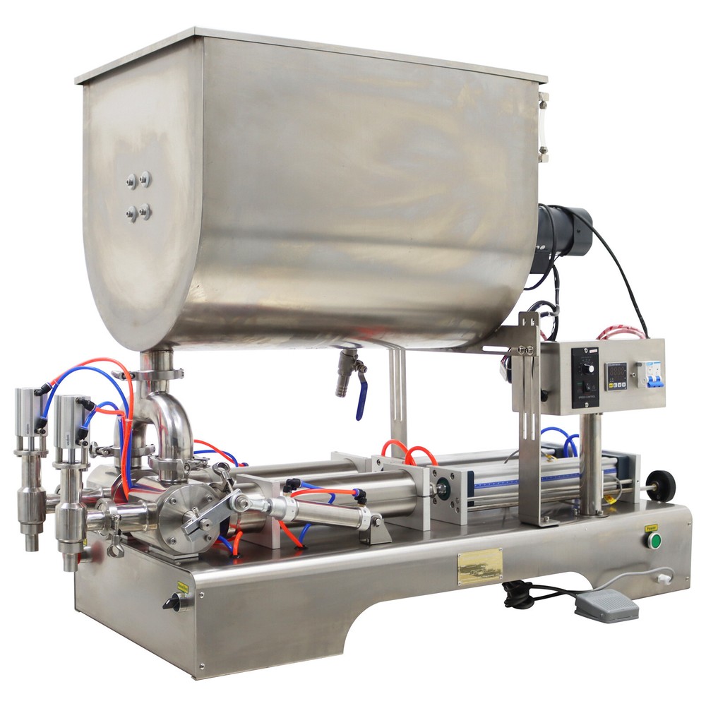 110V Paste Liquid Filling Machine 100-1000ml Heating & Stirring Hopper 80L