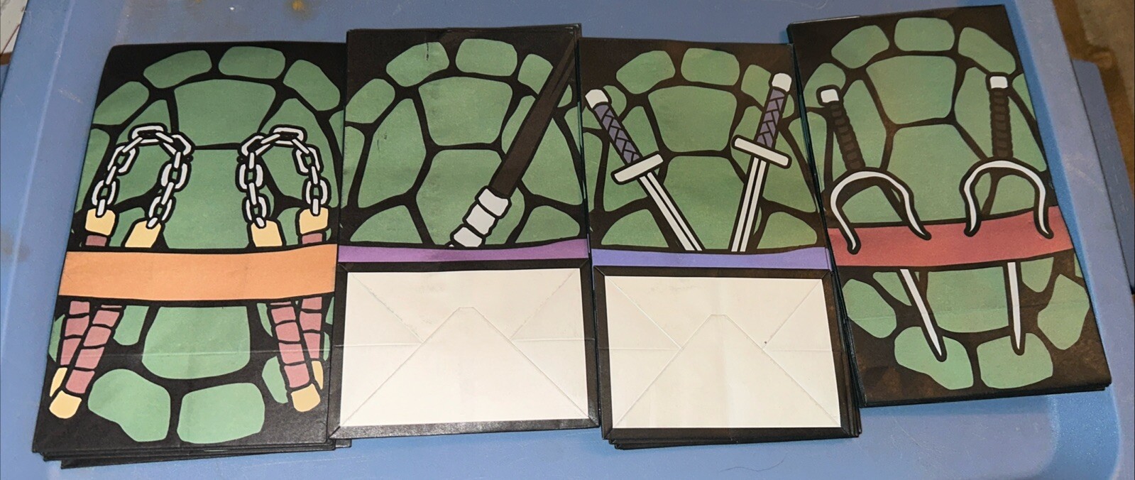 Ninja Turtles 16x Paper Party Favor Bags Double Sided