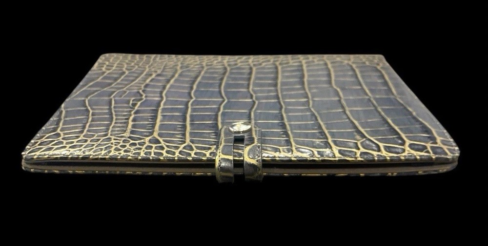 🐊 Abas Alligator Embossed Leather 10x8” Tablet Case Holder Cover Organizer