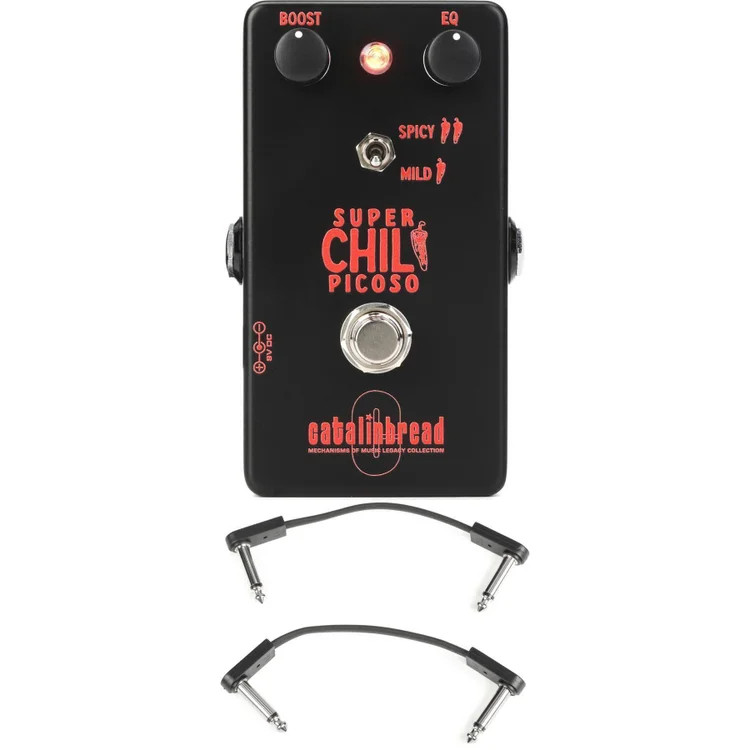 Catalinbread Super Chili Picoso Boost Reissue Pedal with EBS Patch Cables