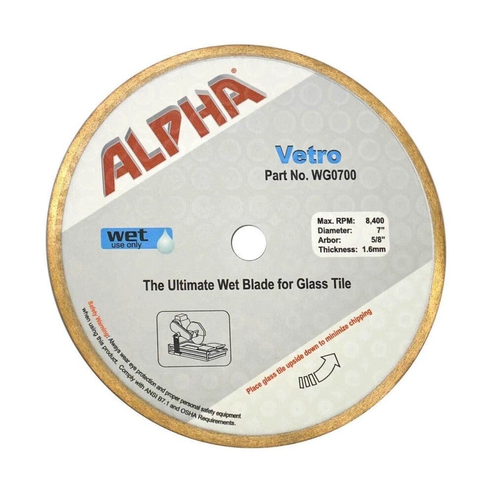 Alpha Vetro Glass Blade - 7"