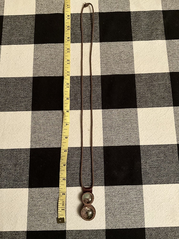 Custom Leather Wrapped Polished Quartz’s With Inclusions Pendent