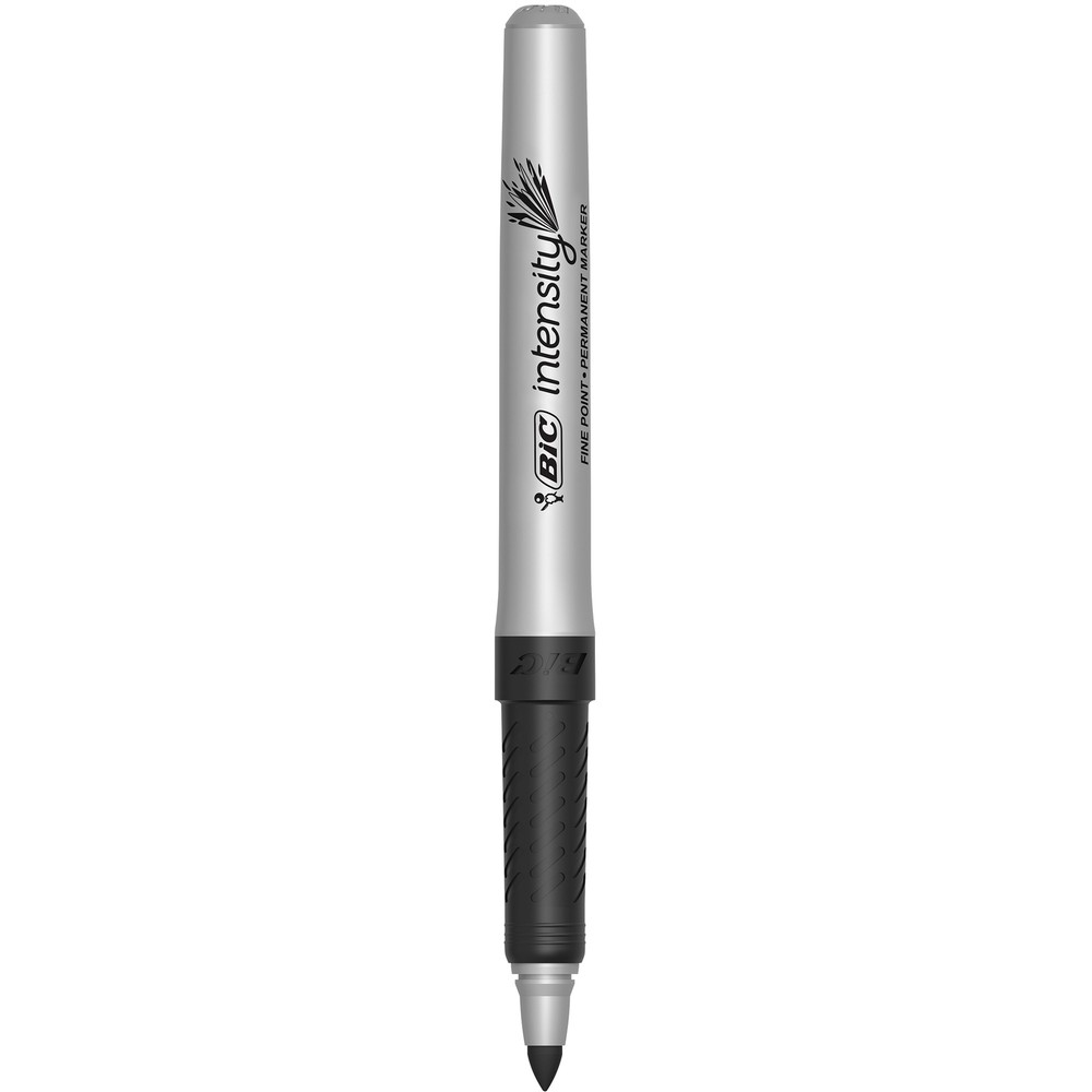 BIC Intensity Permanent Markers, Fine Point, Black, Low Odor, 12-Count