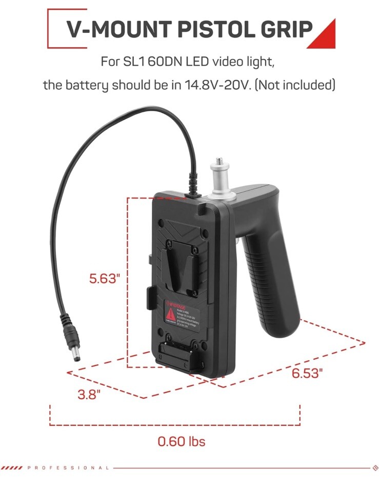 IFOOTAGE V-Mount Battery Grip for Handheld Portable Video Lighting
