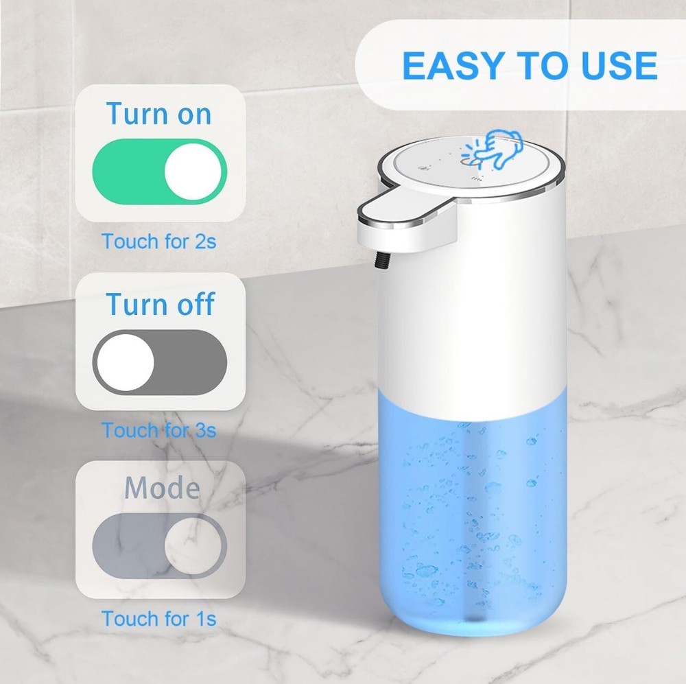 Automatic Foaming Soap Dispenser Motion Sensor 4 Level Output Show Battery level