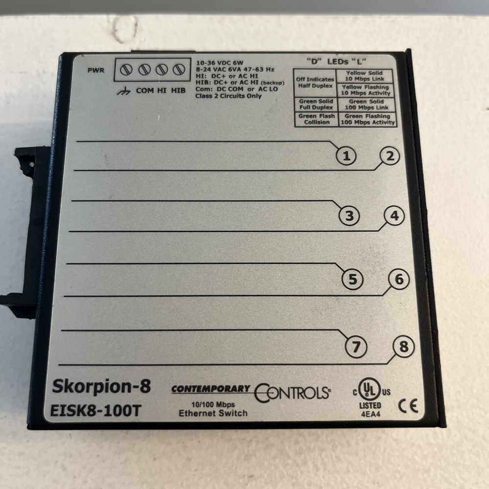 Used Contemporary Controls Skorpion-8 EISK8-100T Ethernet Switch