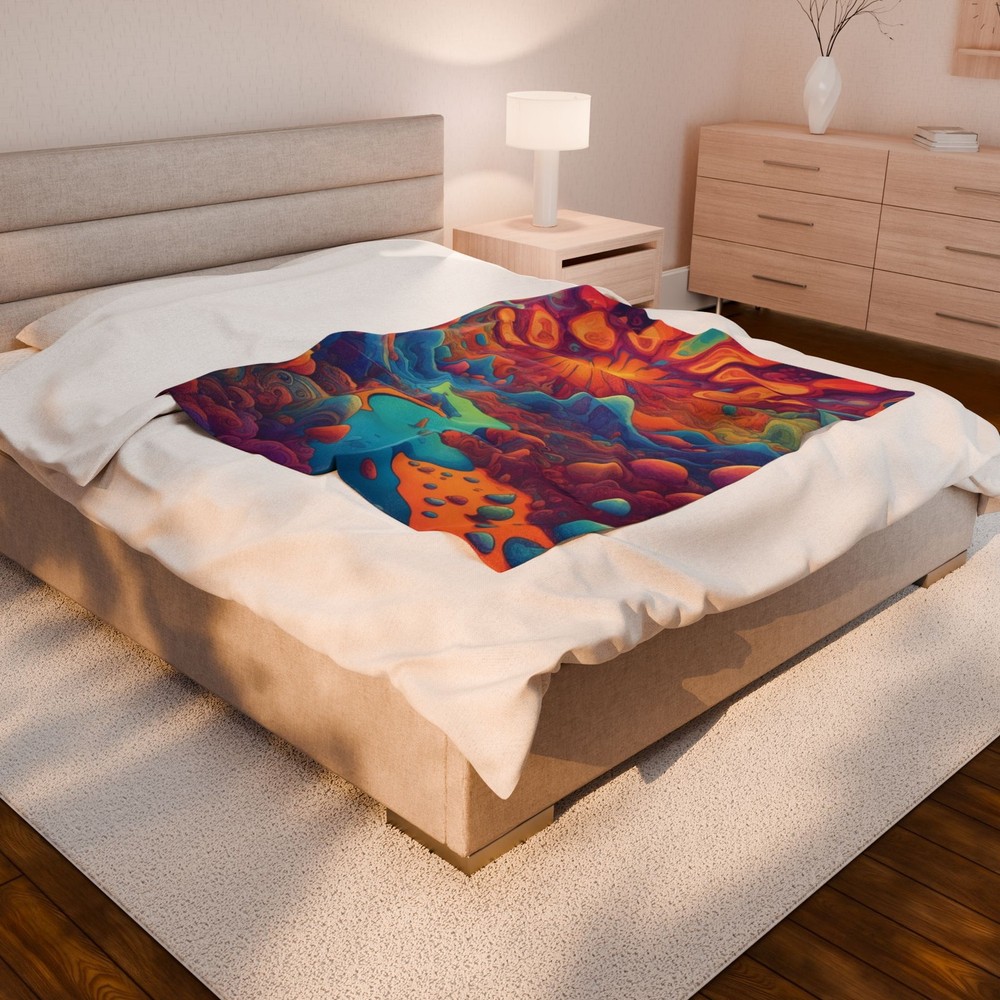 Psychedelic Nature Soft Plush Blanket Trippy Throw