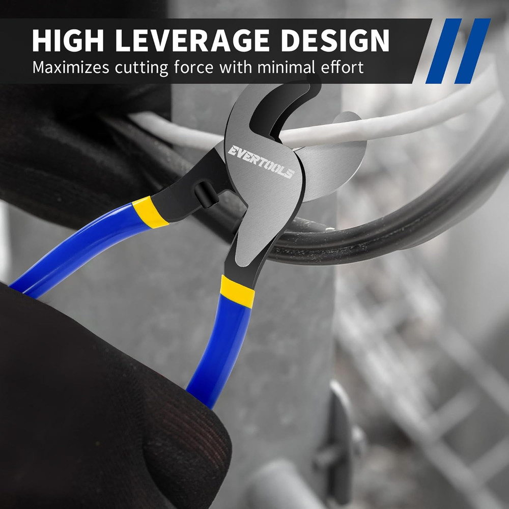 High-Leverage Cable Cutter, 10-Inch Wire Cutter for Aluminum & Soft Copper Cable
