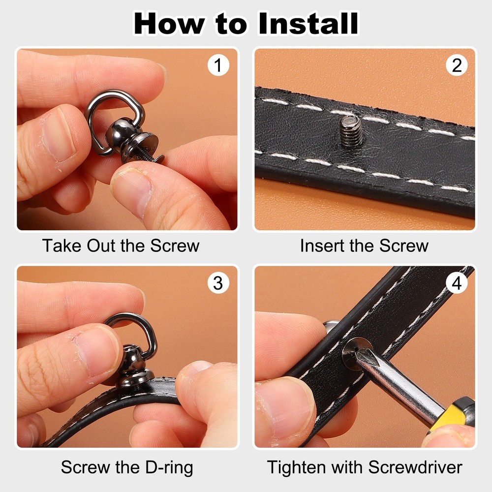 8Pcs Ball Post Head Buttons 360 Rotatable Small Studs Rivets(Light Gold)