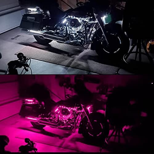12Pcs Wireless RF Remote APP Control RGB Motorcycle LED Light Kits Flexible