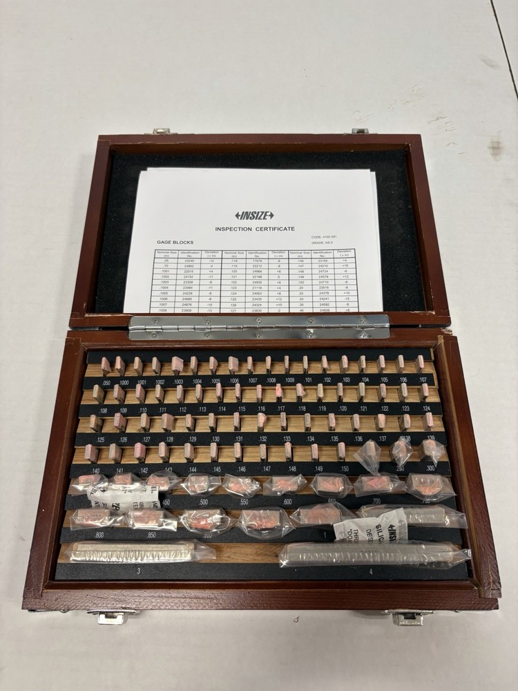 NEW Insize 4102-281 Gage Block Set Rectangular Shape Grade AS 2 w/cert from FOXV
