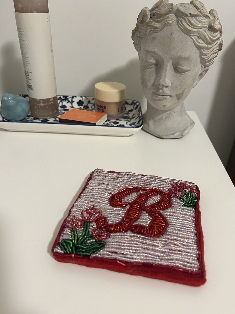 Custom Beaded Embroidered Coaster