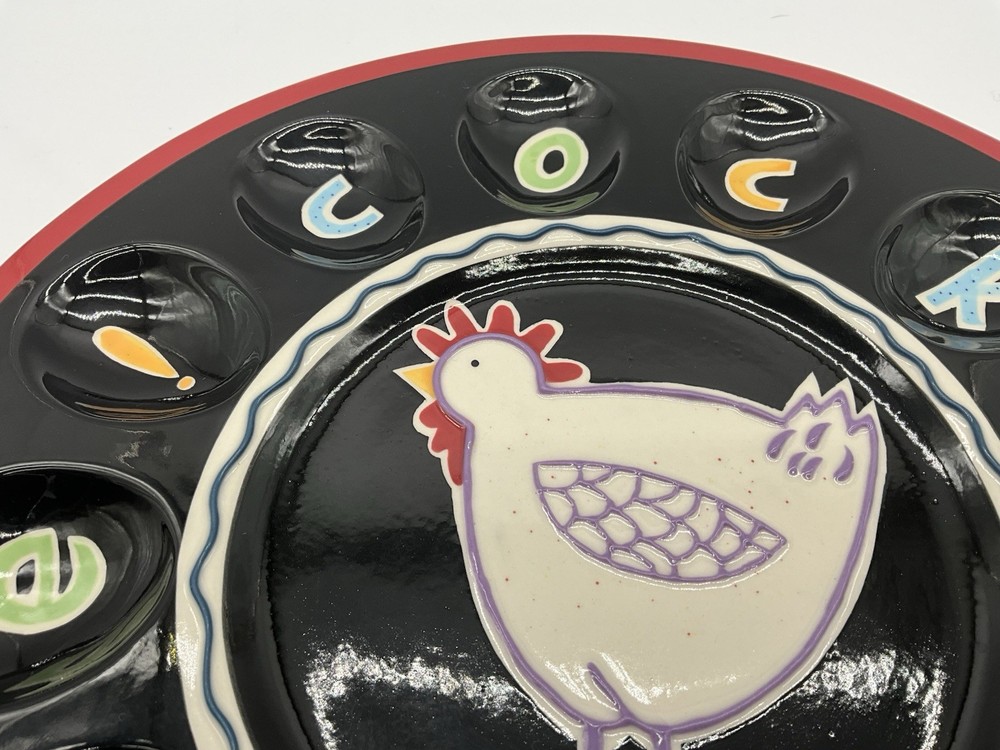 Cocadoodle Deviled Egg Platter by Becky Denny Vintage Serving Ware